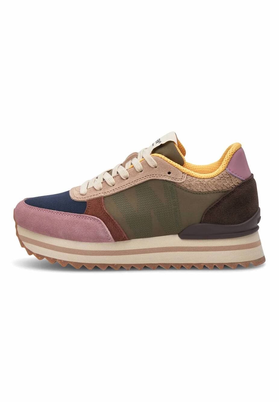 NEW WODEN women's ronja plateau sneakers in dark algae multi